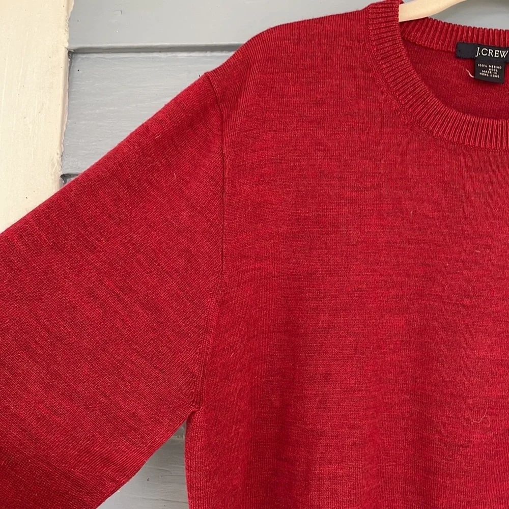 J. Crew Burgundy Crewneck Wool Sweater